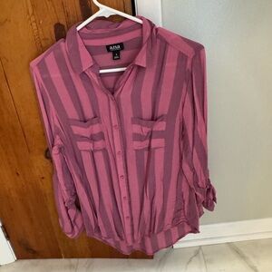 a.n.a Pink Striped Blouse